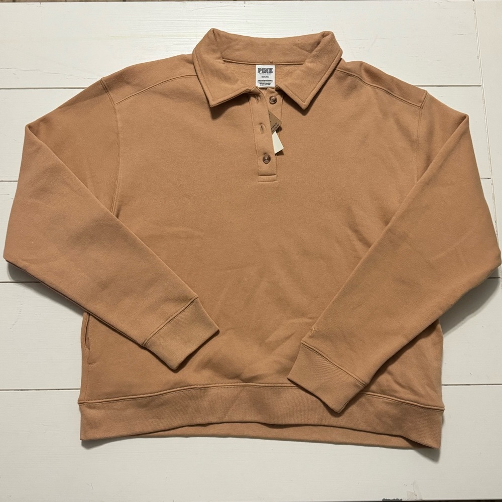 Pink 1/4 Button Pullover